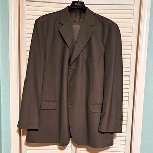Brooks Brothers 346 Stretch Wool 3 Button Suit 48R Beige Grey Sharkskin  42R